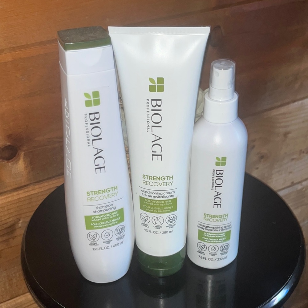 BIOLAGE REPAIR STRENGTH RECOVERY Shampoo & Conditioner & Leave in Spray NEW